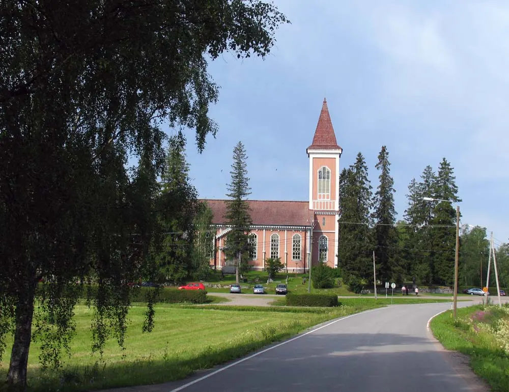 Toholammin kirkko. Arkkitehti Carl Axel Setterbergin suunnittelema puukirkko on valmistunut 1861